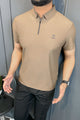 Turbo Elite Weave Textured Zipper Men's Polo Shirt