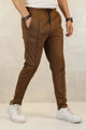Turbo Fashion Smart Slim Fit Trouser in Dark Brown