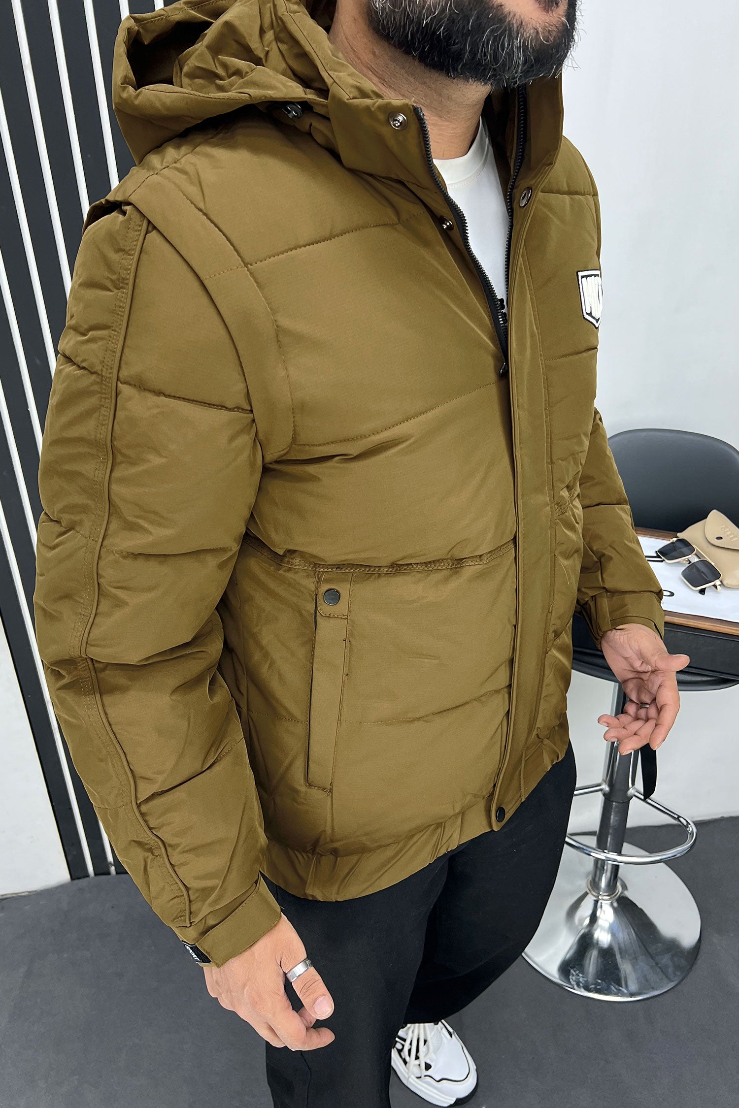 Mkt Removable Sleeves Imported Puffer Jacket