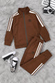 Adds Classic-Retro Mock Neck Zipper Kid's Co-Ord Set
