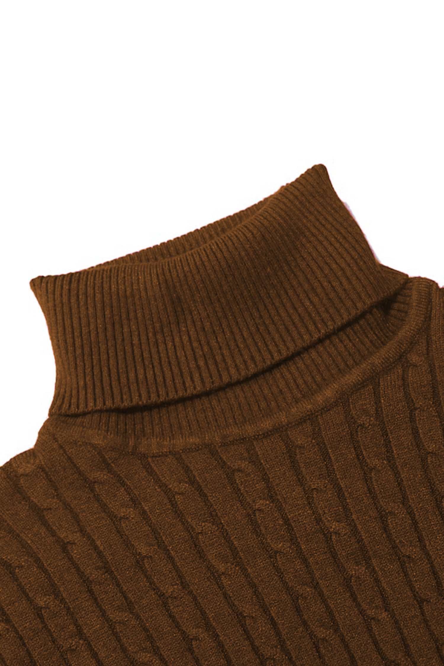 Textured Pattern Turtleneck Cashmere High Neck