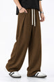 Turbo Drawstring Loose Bottom Trouser In Dark Brown