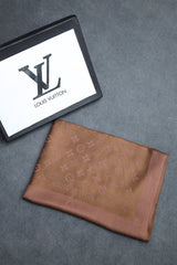 Luis Vten LogoMania Finest Silk Men Mufflers In Dark Brown