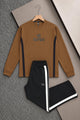 Turbo Knitted Side Panel Round Neck Men's Co-Ord Set