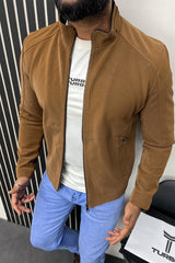 Fashionable Men's Imported Suede Leather Jacket