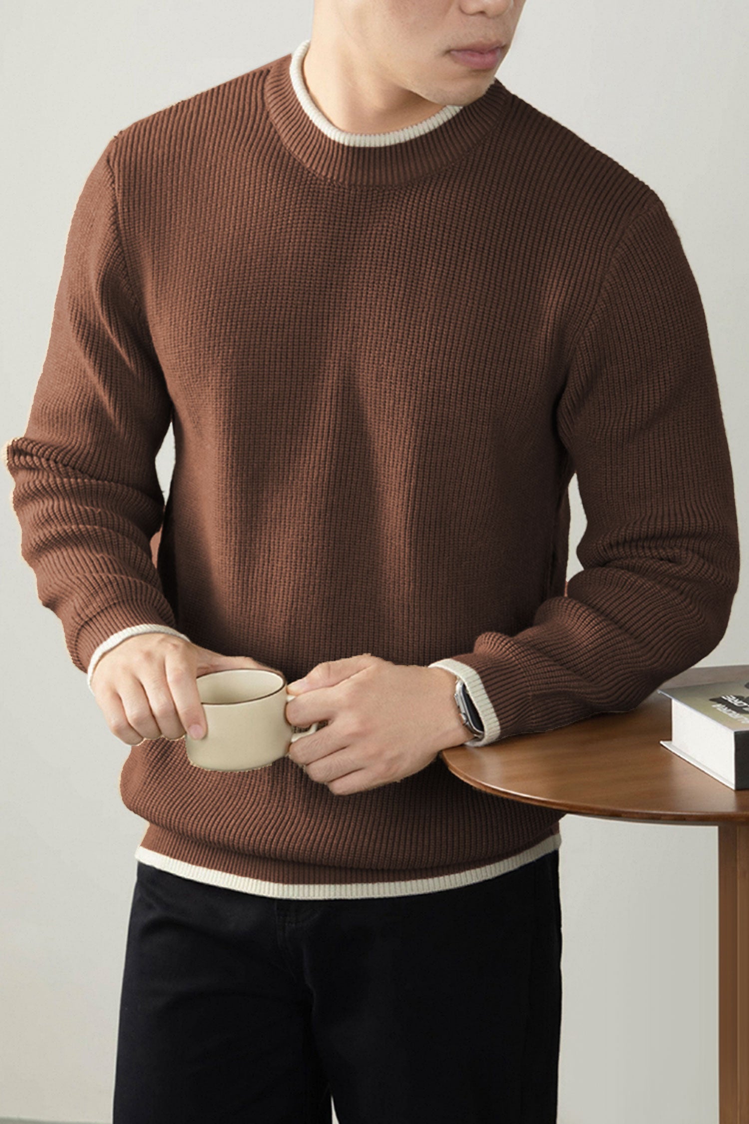 Turbo Ribbed RoundNeck Imported Men's Sweater