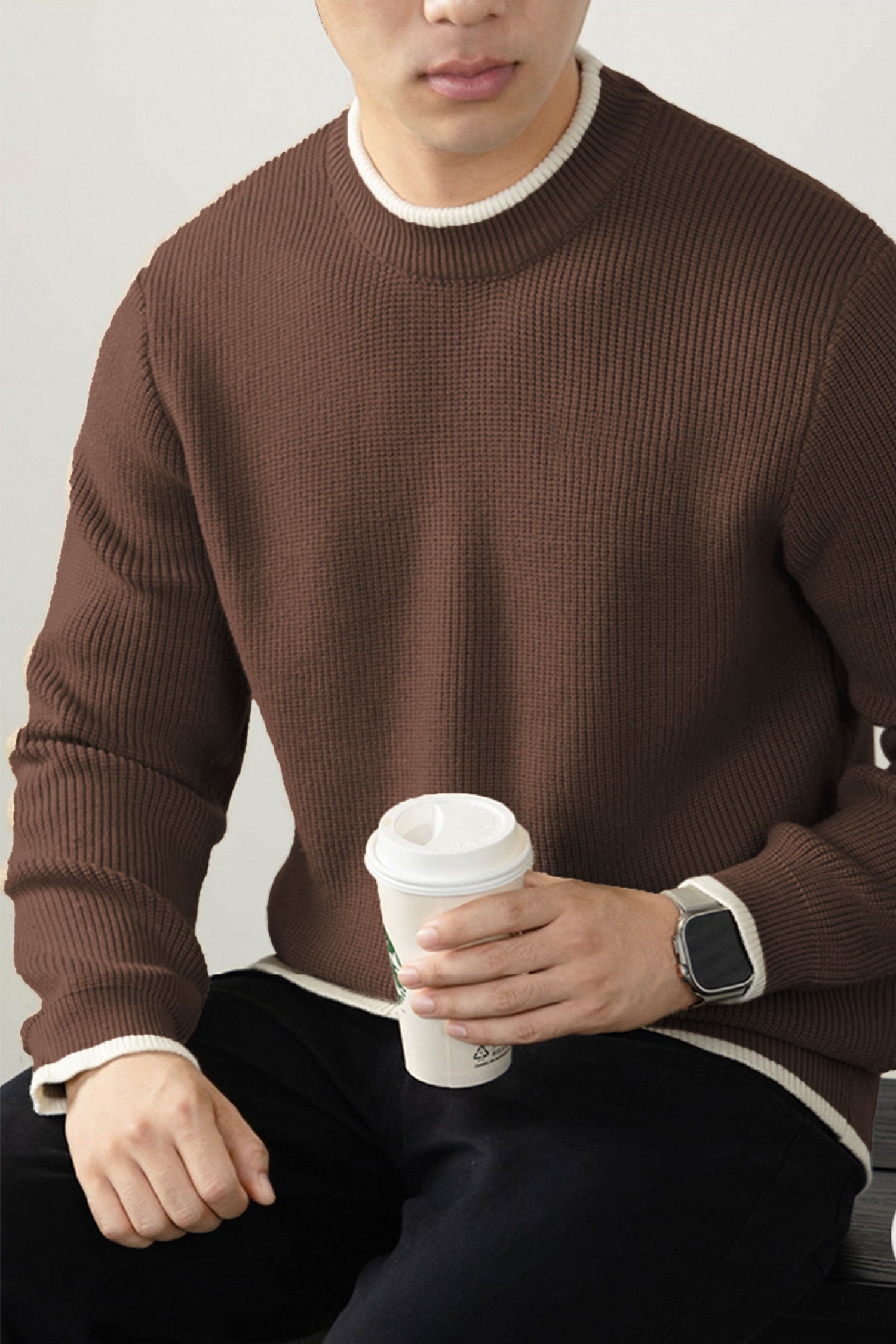Turbo Ribbed RoundNeck Imported Men's Sweater
