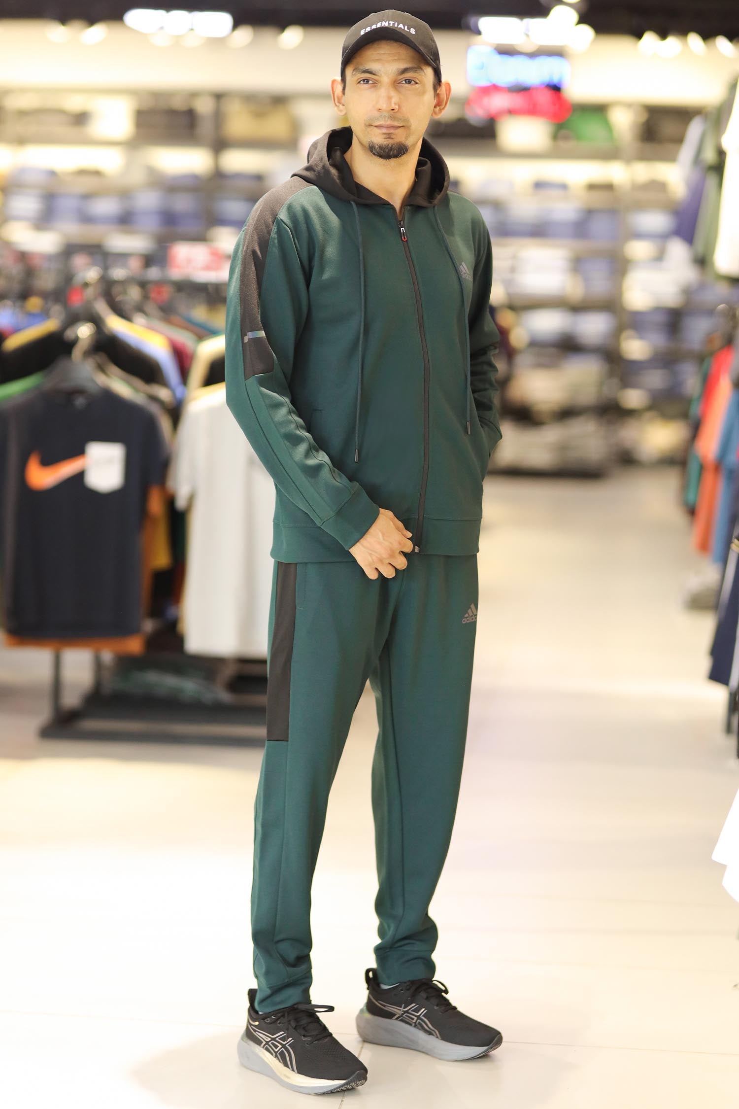 Adds Game Time Mock Neck Hoodie Zipper Tracksuit
