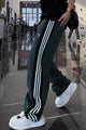 Turbo Classy Stripe Elegant Men's Trouser In Dark Green