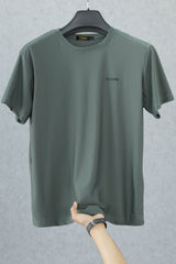 Turbo Waffle Textured Crew Neck Tee In Dark Green