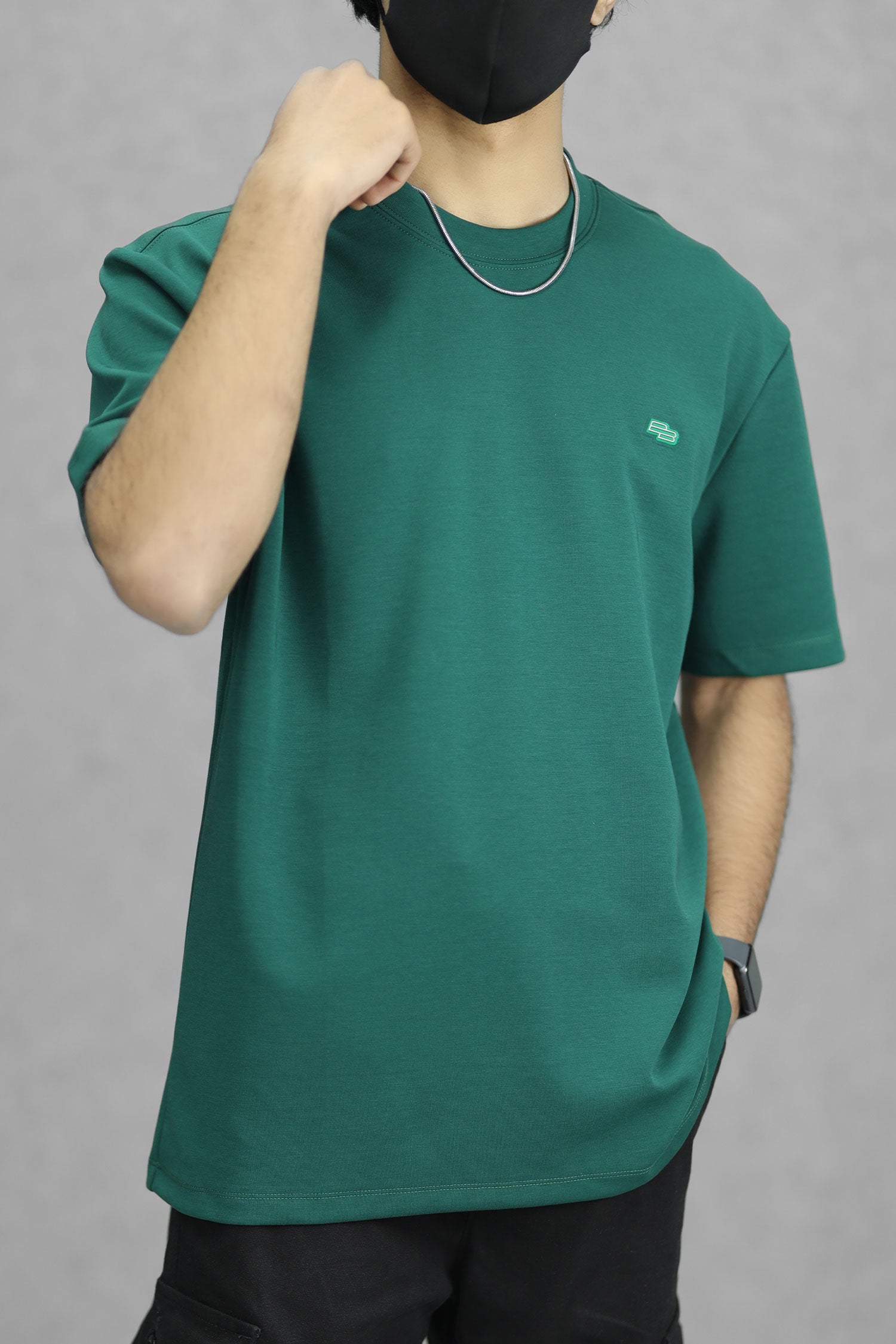 Script Relaxed Round Neck Imported T-Shirt