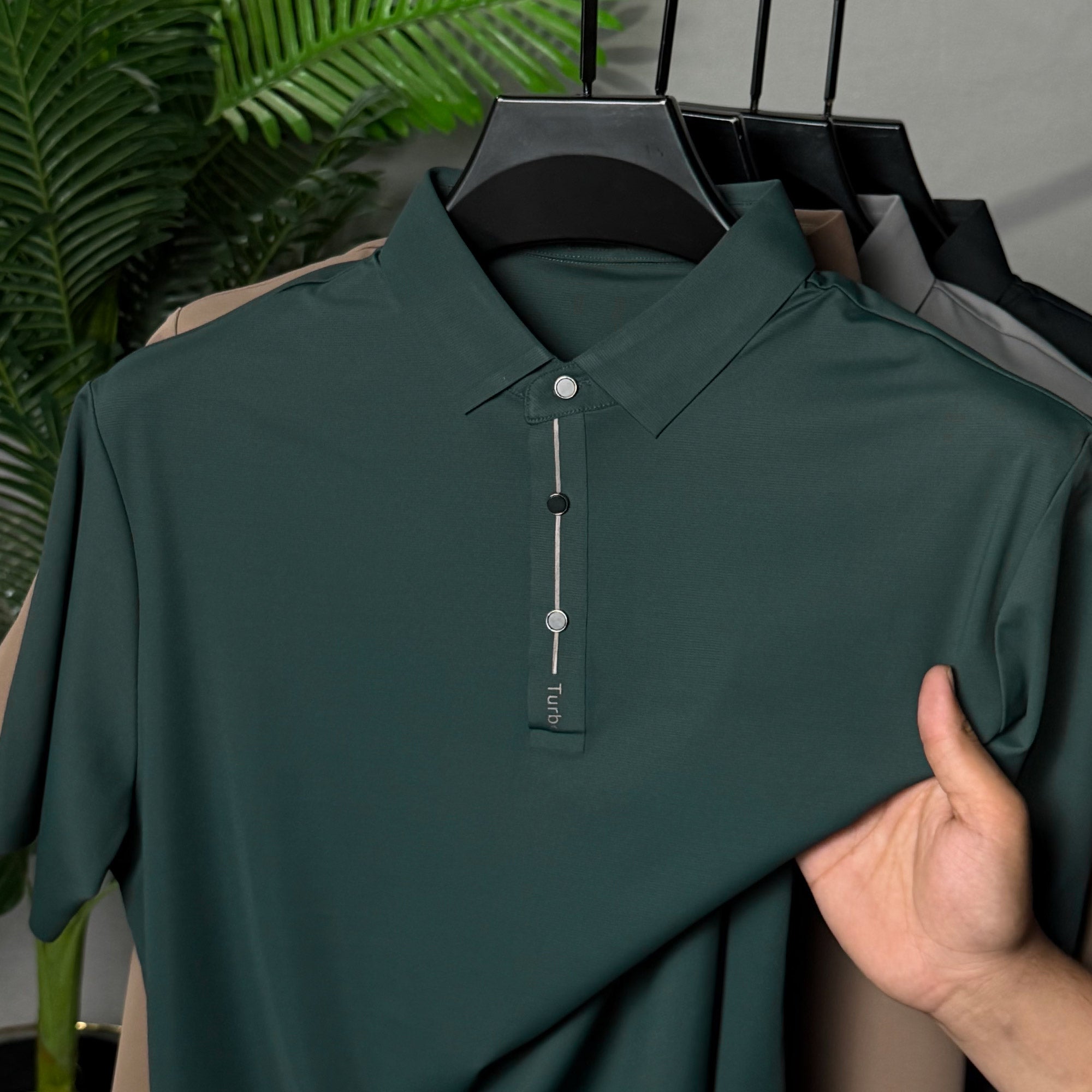 Turbo Button-Up Placket Men's Polo T-Shirt