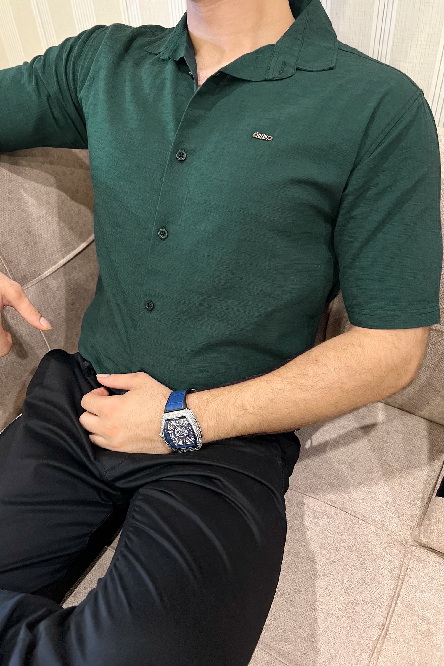 Turbo Textured Relaxed Fit Casual Shirt