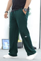Alo Icons Pleated Loose Bottom Trouser In Dark Green