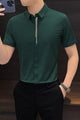 Turbo Breathable Summer Casual Silk Shirt In Dark Green
