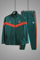 Nke Diagonal V Panel Signature Full Zipper Tracksuit In Dark Green