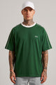 Turbo 22 Piping Detail Men's Tee In Dark Green