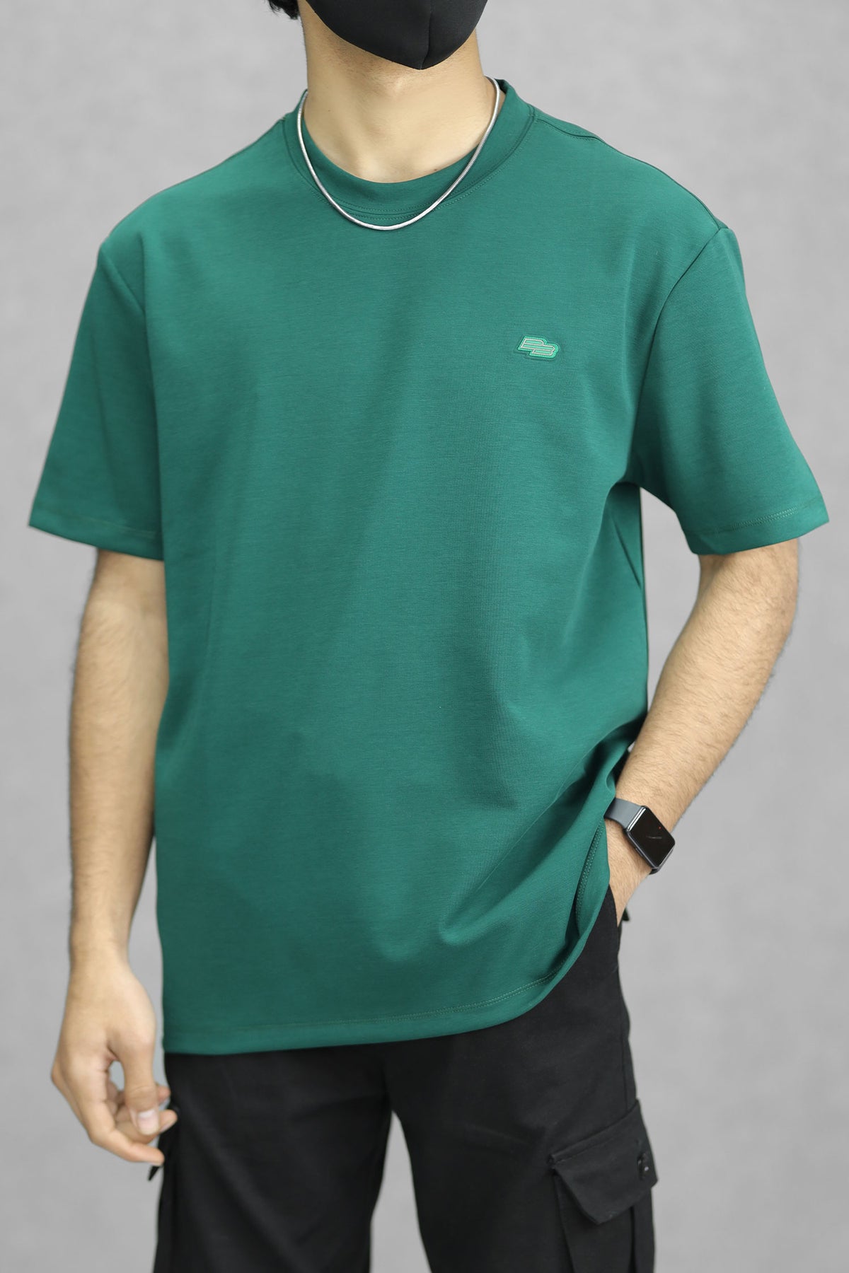 Script Relaxed Round Neck Imported T-Shirt