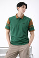 Turbo Casual Holiday Contrasted Men's Polo Shirt In Dark Green