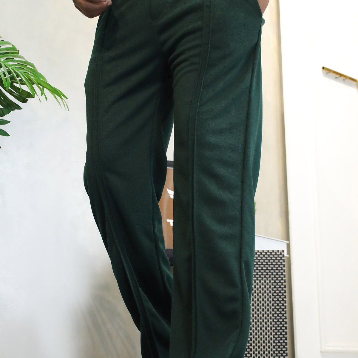 Turbo Poplin Front-Double Line Trouser In Dark Green – Turbo Brands Factory