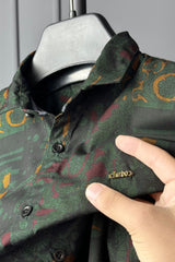 Turbo Retro Flower Motif Long Sleeve Cotton Casual Shirt