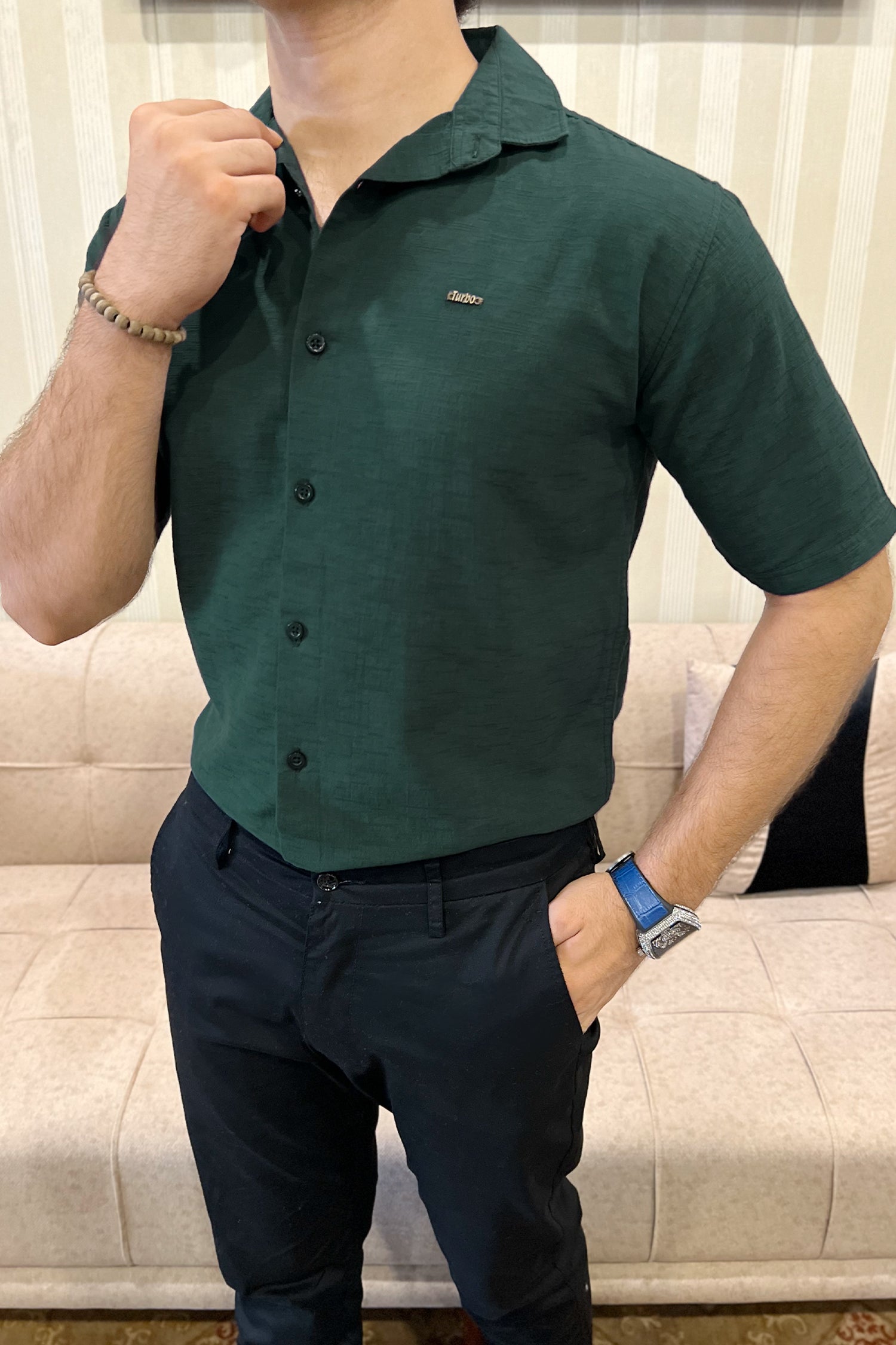 Turbo Textured Relaxed Fit Casual Shirt