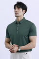 Turbo Button-Up Placket Men's Polo T-Shirt In Dark Green
