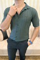 Turbo Minimalist Design Half Sleeve Casual Shirt