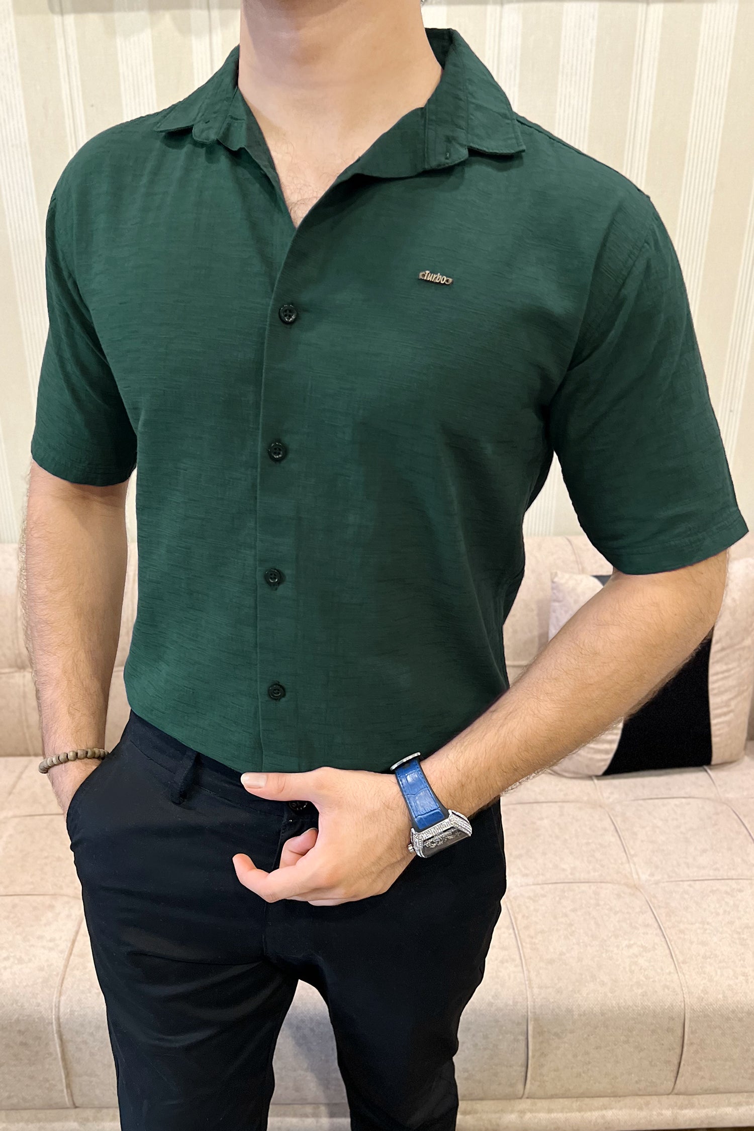 Turbo Textured Relaxed Fit Casual Shirt