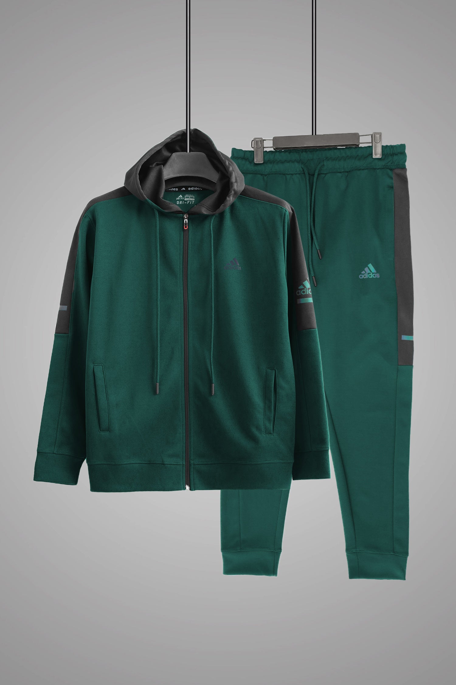 Adds Game Time Mock Neck Hoodie Zipper Tracksuit