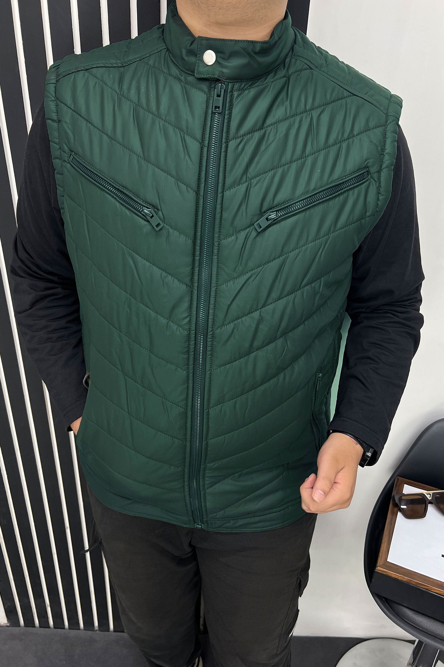 Warmup Quilted Padded Imported Big Size Men's Gilet