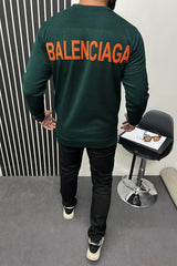 Blncaga Icon Writing Full Sleeves Sweatshirt In Dark Green