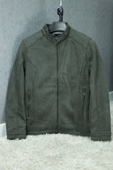 Zip-Front Trendy Men's Suede Jacket