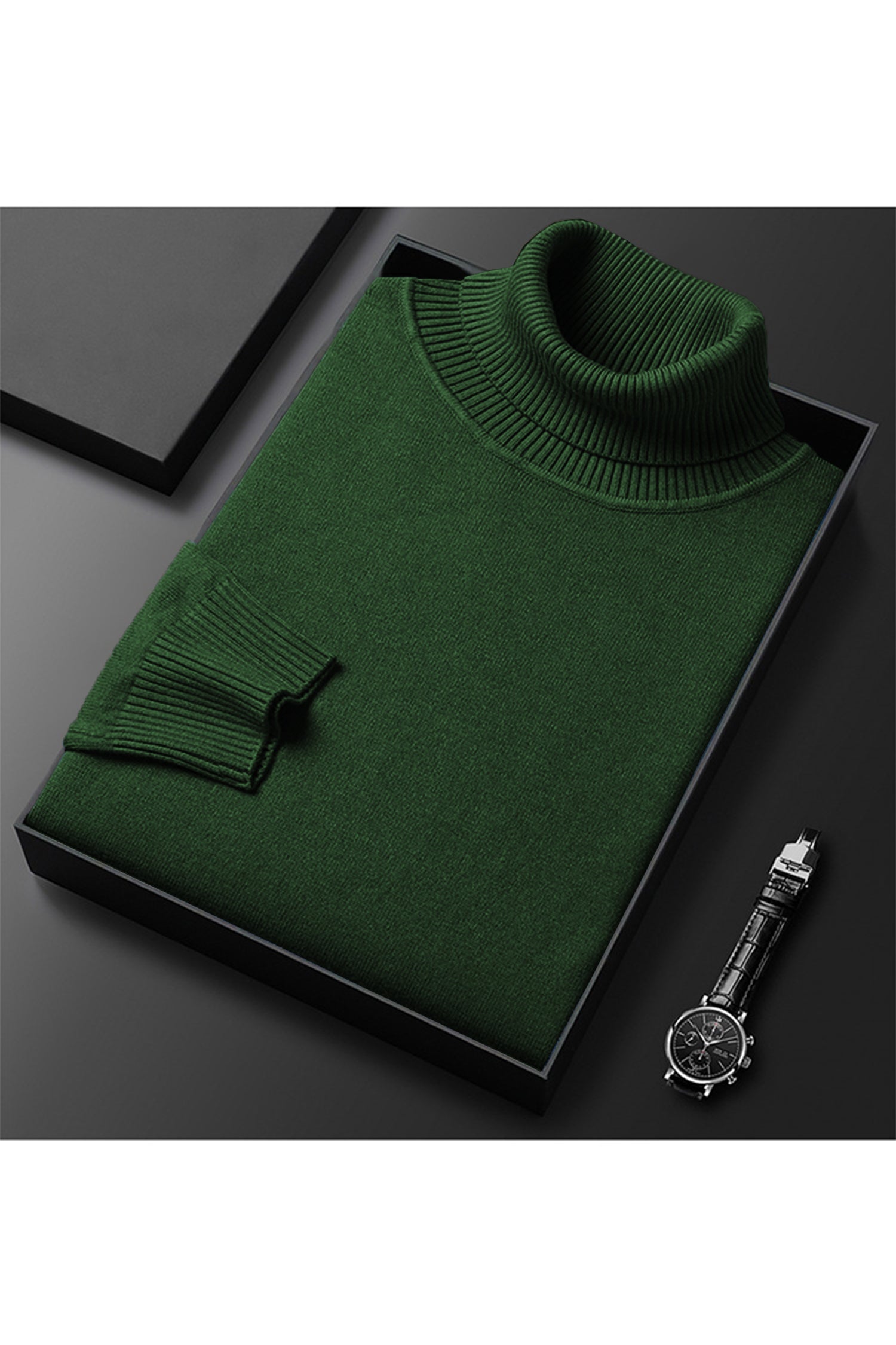 Turtleneck Cashmere High Neck In Dark Green