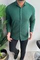 Turbo Billy Textured Knit Long Sleeve Cotton Casual Shirt