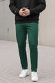 Turbo Sporty Style  Cross Plate Trouser In Dark Green