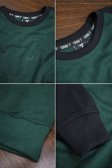 Turbo Seed Of Life Contrast Tone Full Sleeves Men's Sweatshirt In Dark Green