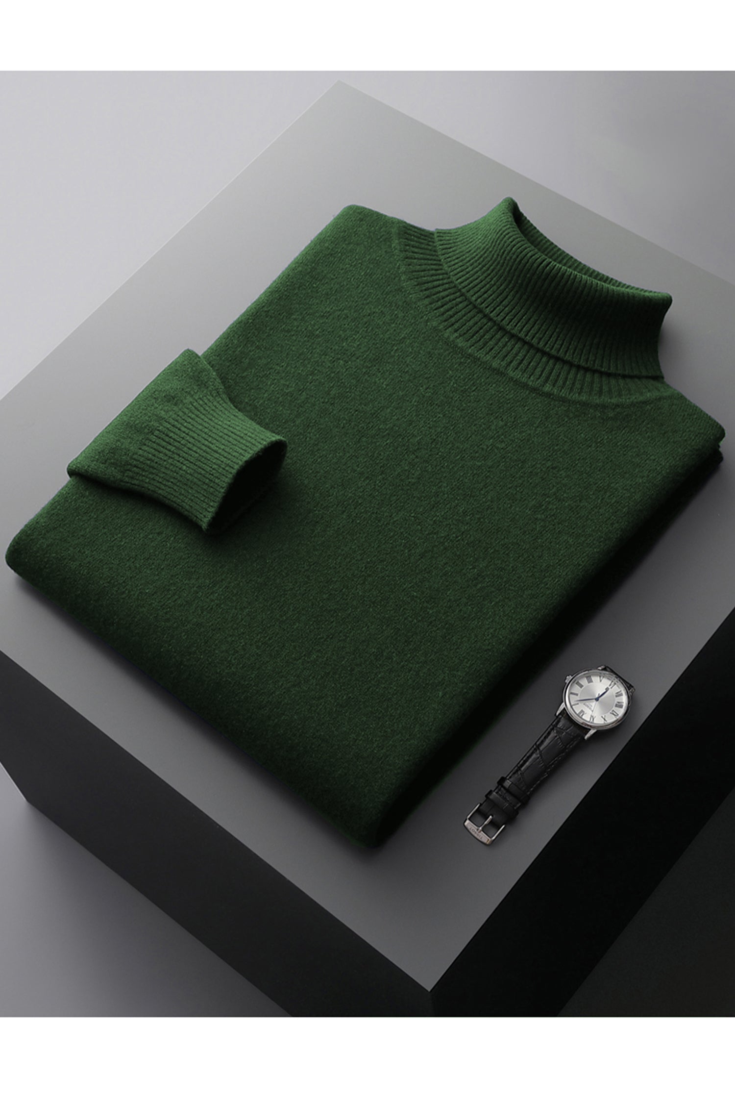 Turtleneck Cashmere High Neck In Dark Green