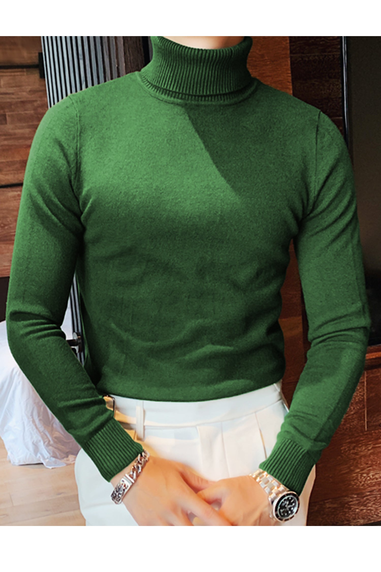 Turtleneck Cashmere High Neck In Dark Green