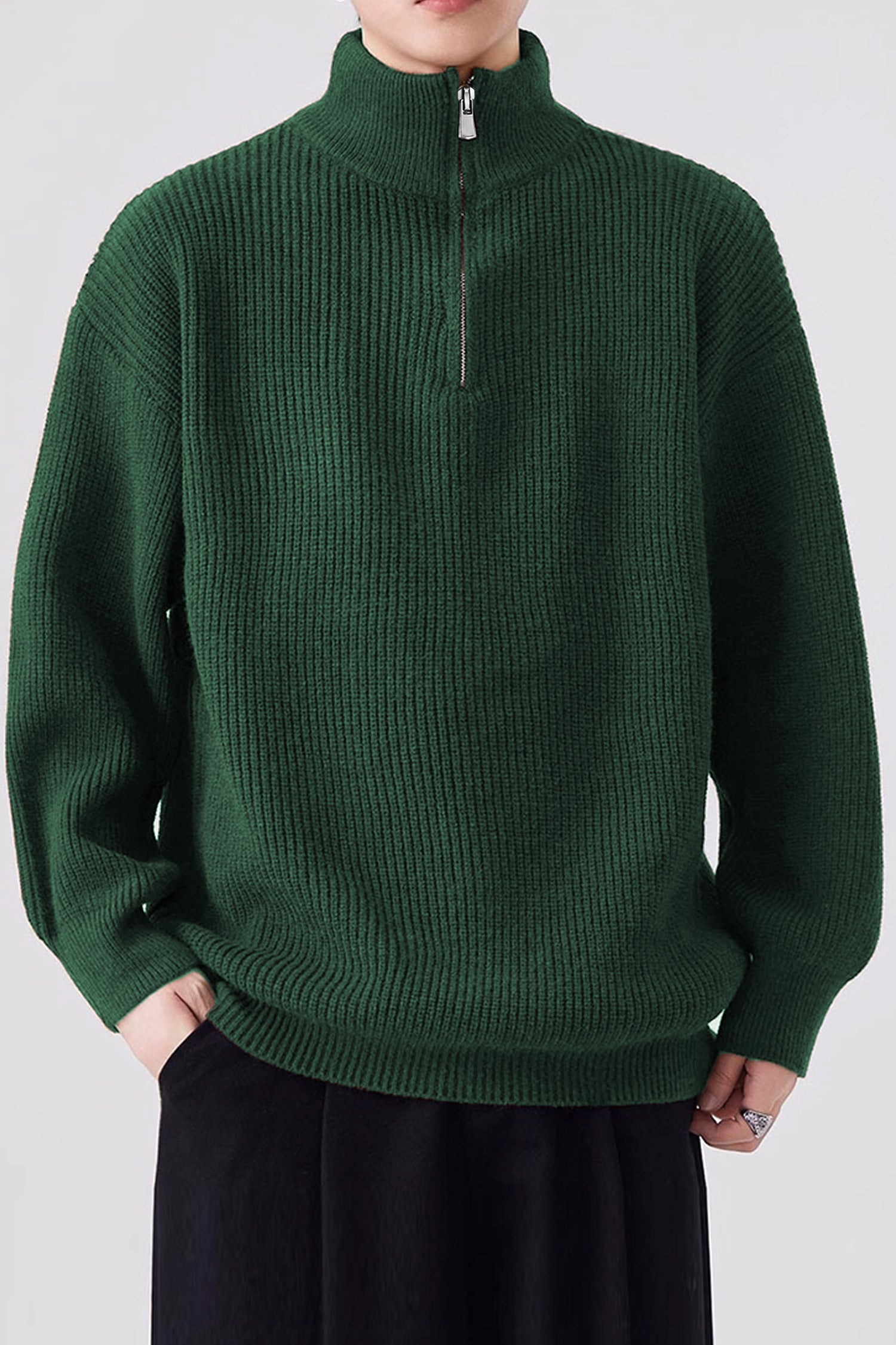 Turbo merino quarter zip Imported Men's Sweater
