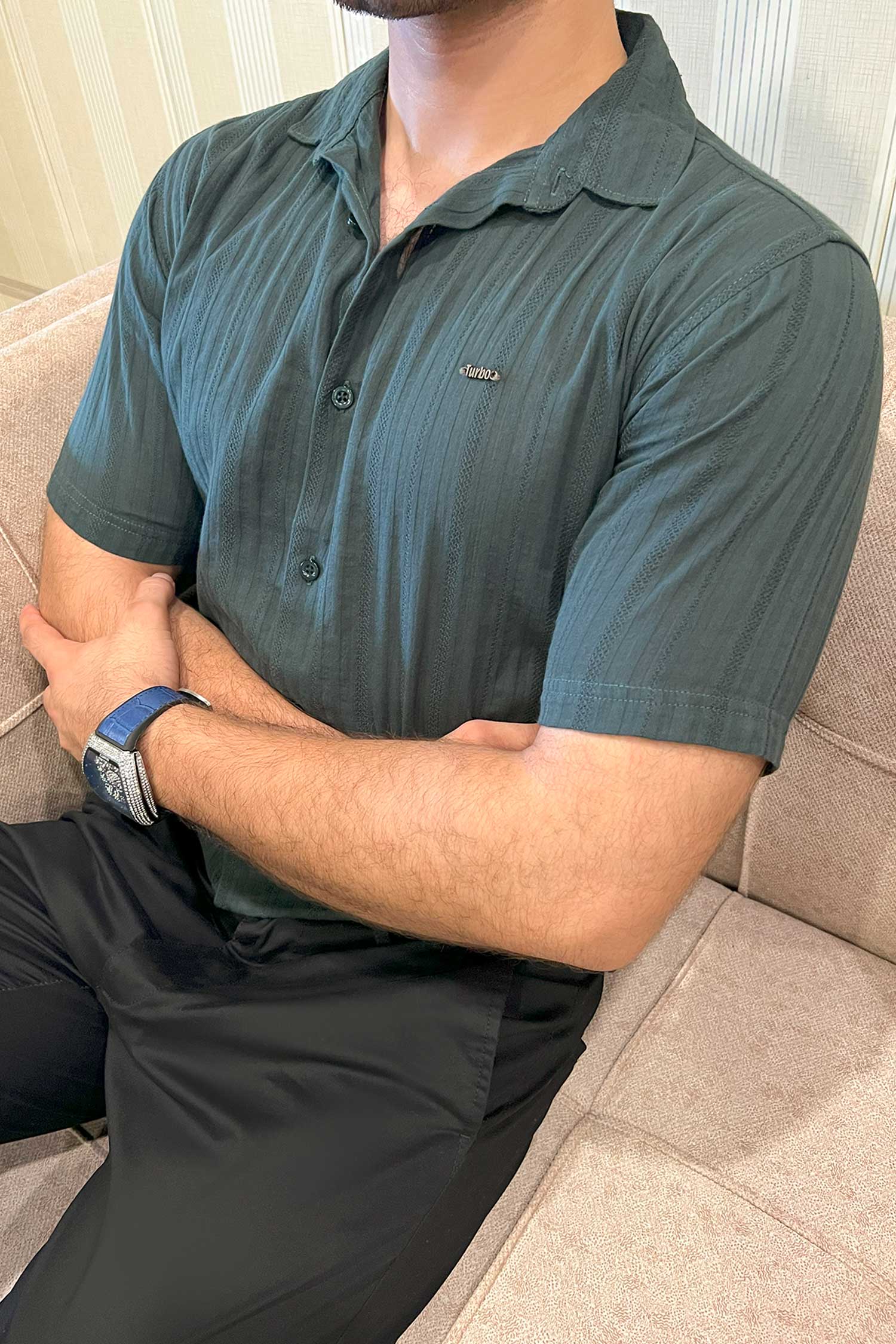 Turbo Minimalist Design Half Sleeve Casual Shirt