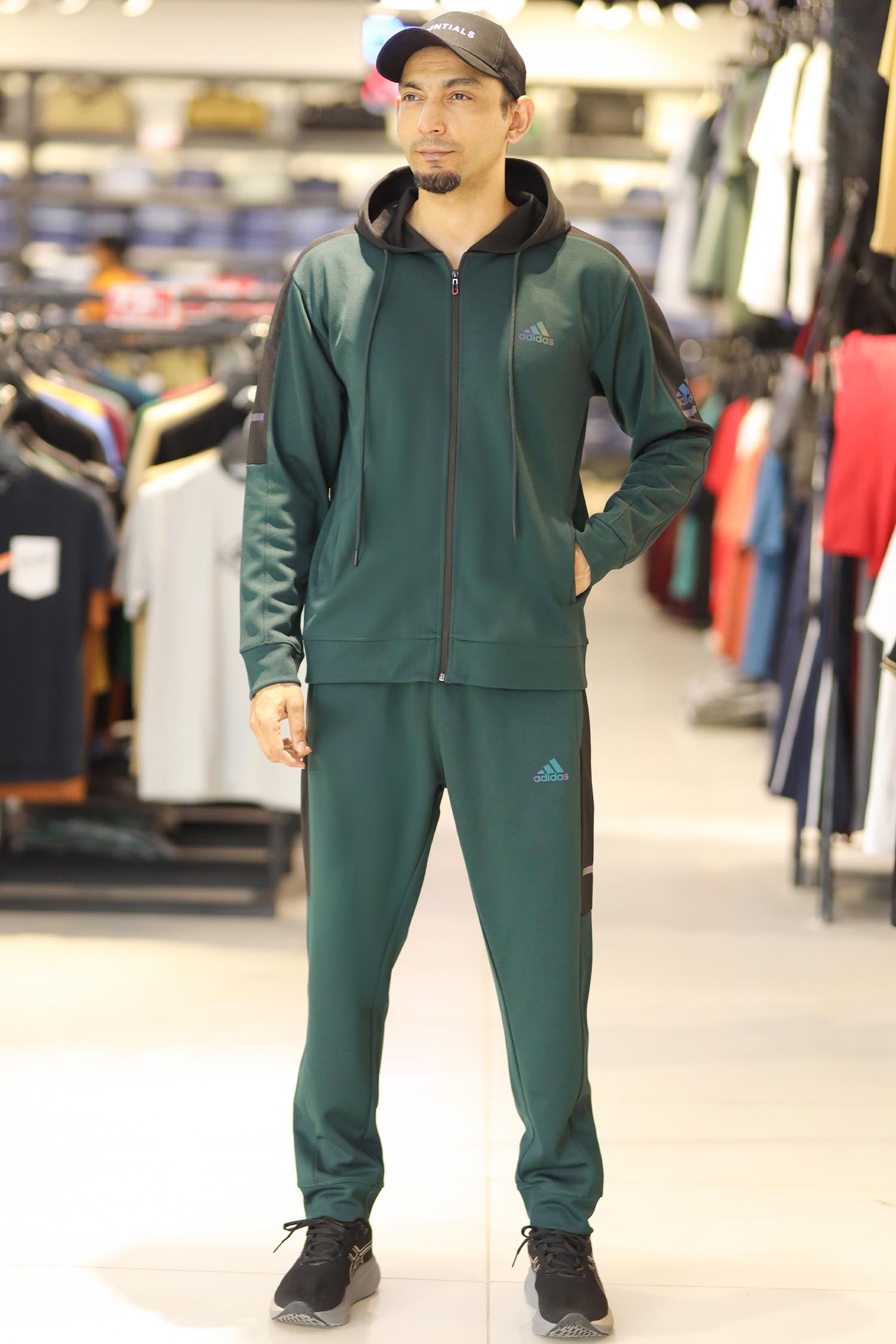 Adds Game Time Mock Neck Hoodie Zipper Tracksuit