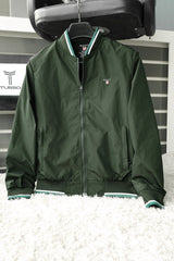 Gnt U.S Strip Style Rib Men's Imported Light Weight Jacket In Dark Green