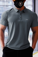 Turbo imp lightweight breathable dryfit Polo In Dark Grey