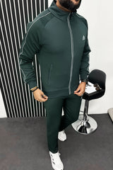 Adds Contrast Pattern Sportswear Men Zipper Tracksuit