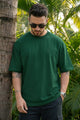 Luis Vten Signature Round Neck OverSize T-shirt In Dark Green