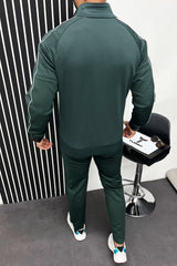 Adds Contrast Pattern Sportswear Men Zipper Tracksuit