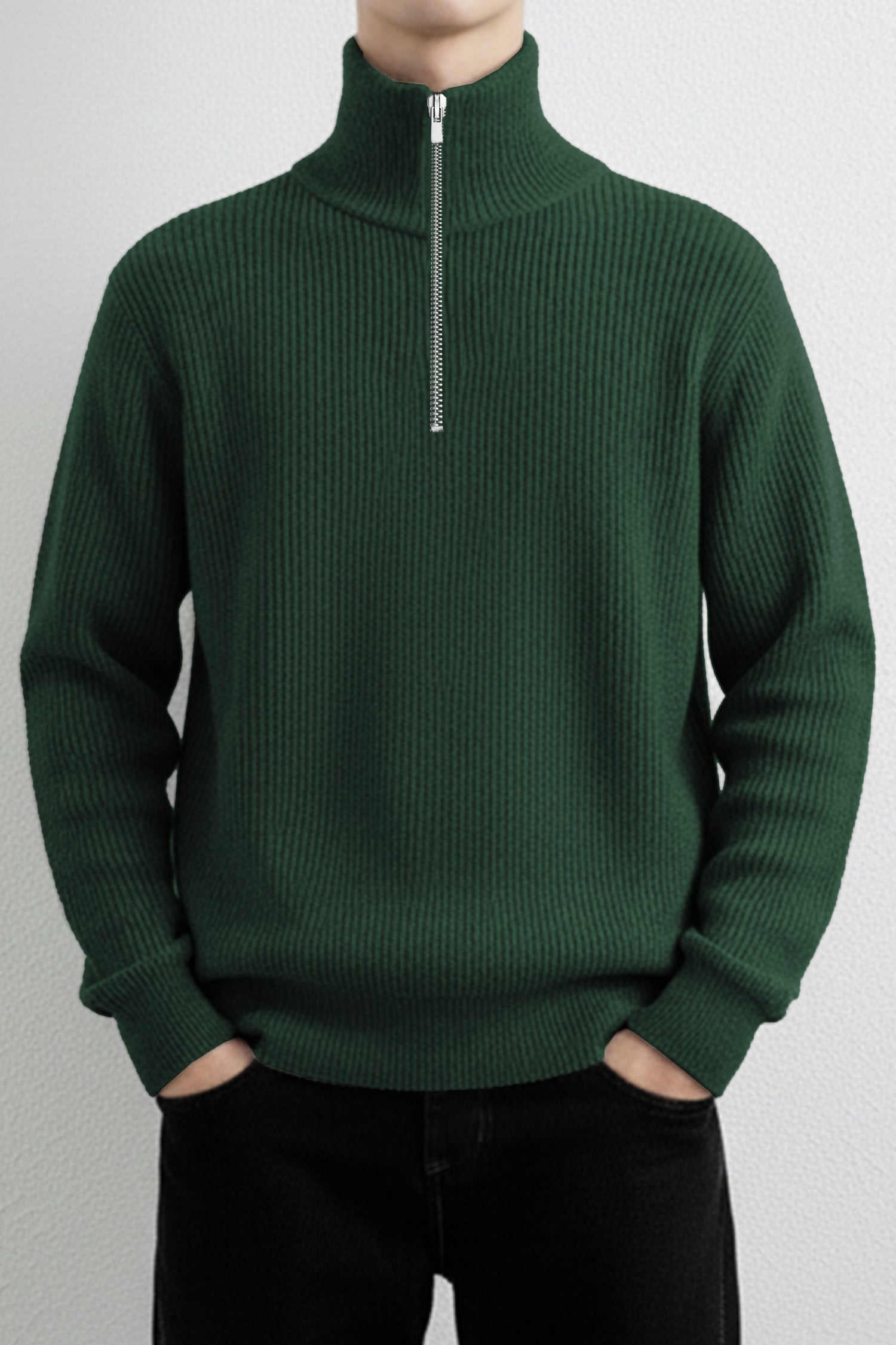 Turbo merino quarter zip Imported Men's Sweater