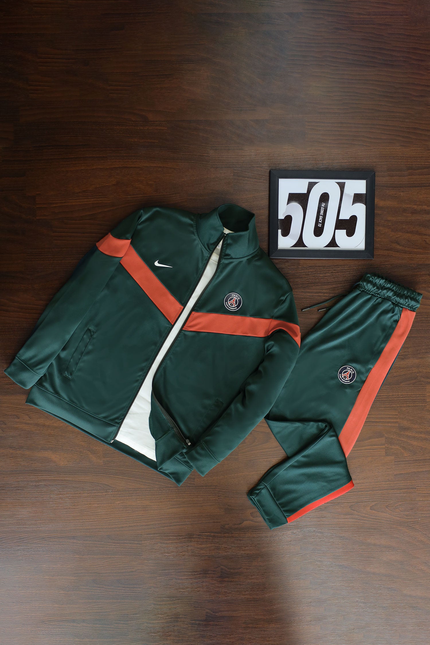 Nke Diagonal V Panel Signature Full Zipper Tracksuit