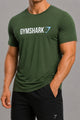 Gym Shrk Athletic Workout Men's Dry-Fit Tee In Dark Green